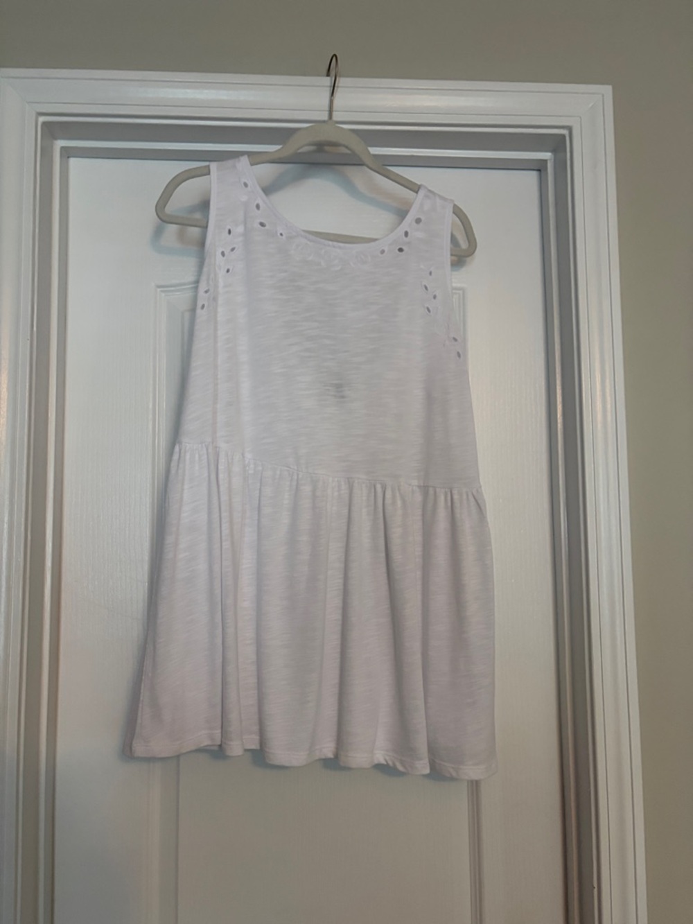 White Eyelet Tank